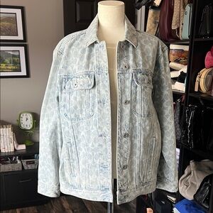 Coach Mens Light Blue signature Denim Jacket